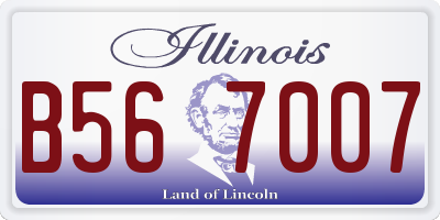 IL license plate B567007