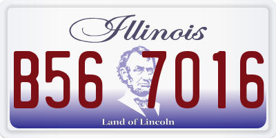 IL license plate B567016