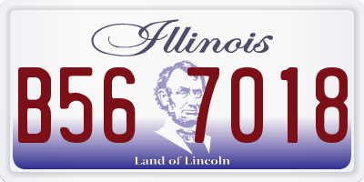 IL license plate B567018