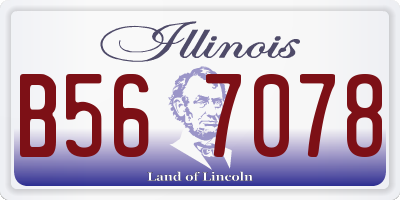 IL license plate B567078