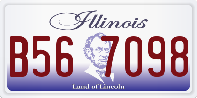 IL license plate B567098