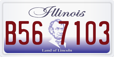 IL license plate B567103