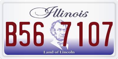 IL license plate B567107
