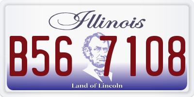 IL license plate B567108