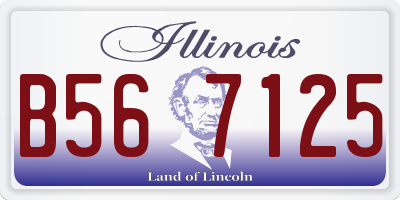 IL license plate B567125