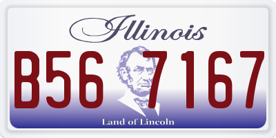 IL license plate B567167