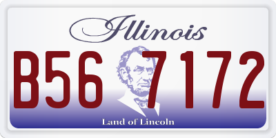 IL license plate B567172
