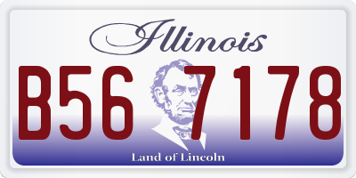 IL license plate B567178