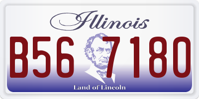 IL license plate B567180