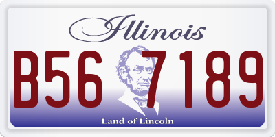 IL license plate B567189