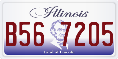 IL license plate B567205