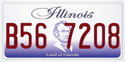 IL license plate B567208