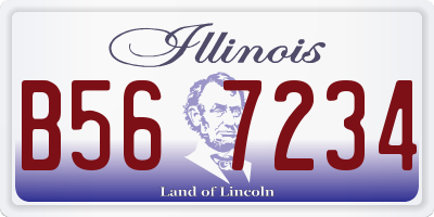 IL license plate B567234