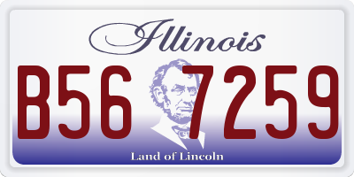 IL license plate B567259