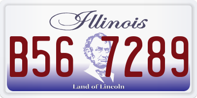 IL license plate B567289