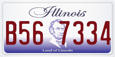 IL license plate B567334