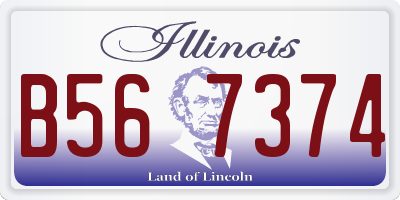 IL license plate B567374
