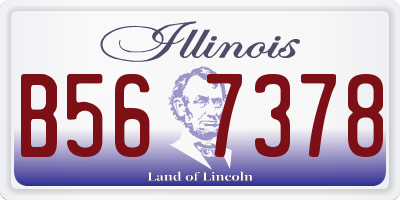IL license plate B567378