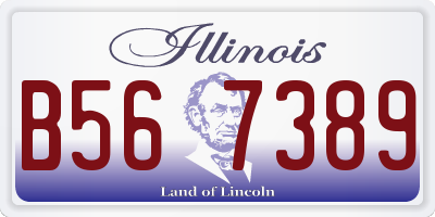 IL license plate B567389