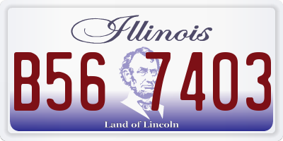 IL license plate B567403