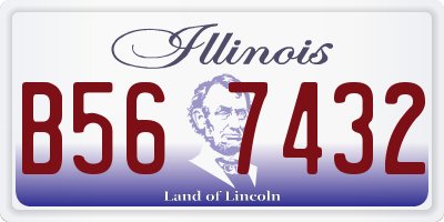IL license plate B567432