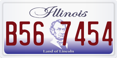 IL license plate B567454