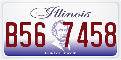 IL license plate B567458