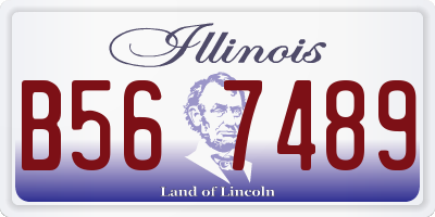 IL license plate B567489