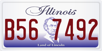 IL license plate B567492