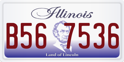 IL license plate B567536