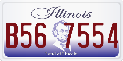 IL license plate B567554