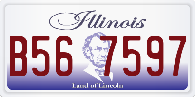IL license plate B567597