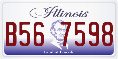 IL license plate B567598
