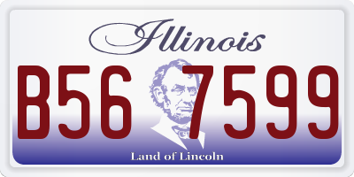 IL license plate B567599