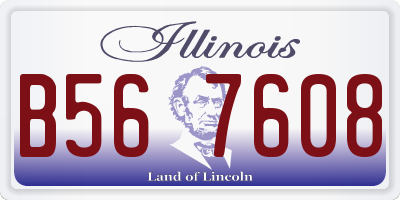 IL license plate B567608