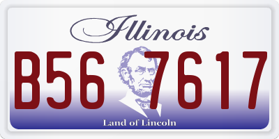 IL license plate B567617