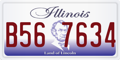 IL license plate B567634