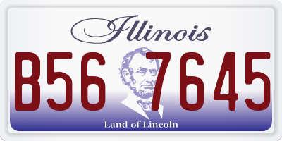 IL license plate B567645