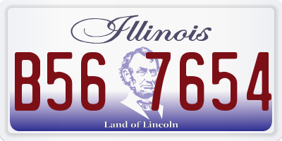 IL license plate B567654