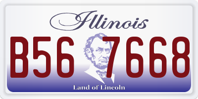 IL license plate B567668