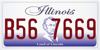 IL license plate B567669