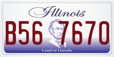 IL license plate B567670