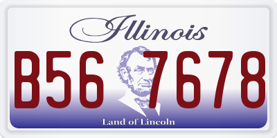 IL license plate B567678