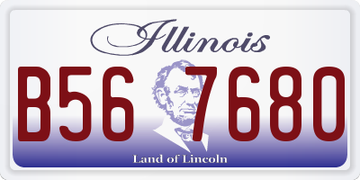 IL license plate B567680