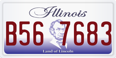 IL license plate B567683