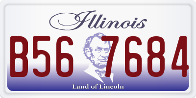 IL license plate B567684
