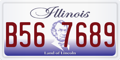 IL license plate B567689