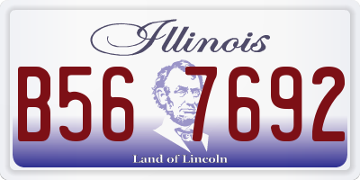 IL license plate B567692