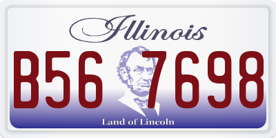 IL license plate B567698