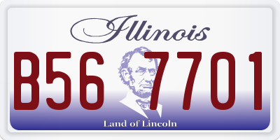 IL license plate B567701